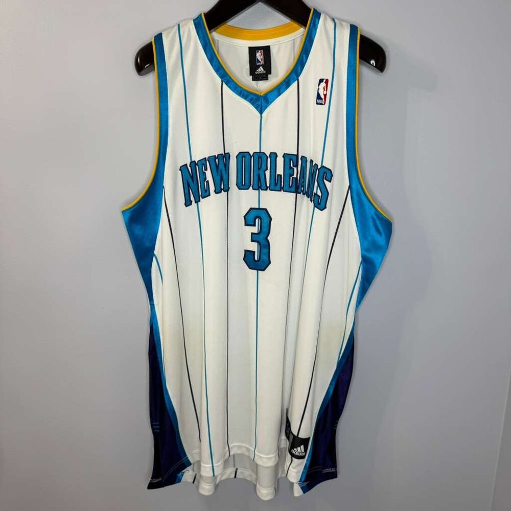 Chris Paul New Orleans Hornets Jersey  Sewn NBA Basketball Adidas White Blue Men